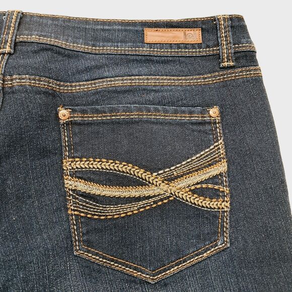 LEI Bootcut Jeans 15 Jr Plus Dark Denim Ashley Low rise Flare Indigo Vtg Y2k - Picture 5 of 11